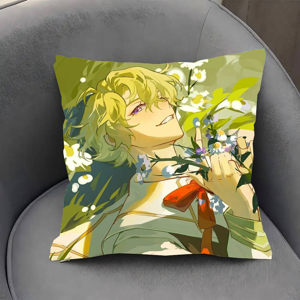 Anime Tomoe Hiyori E-ensemble Stars Pillow Case Fashion Square Pillowcase Bedroom Sofa Room Ins Decoration Leisure