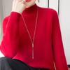 Women's Round Neck Double-Ply Pure Wool Sweater - Thickened Plus Size Solid Color Cashmere Knit Pullover