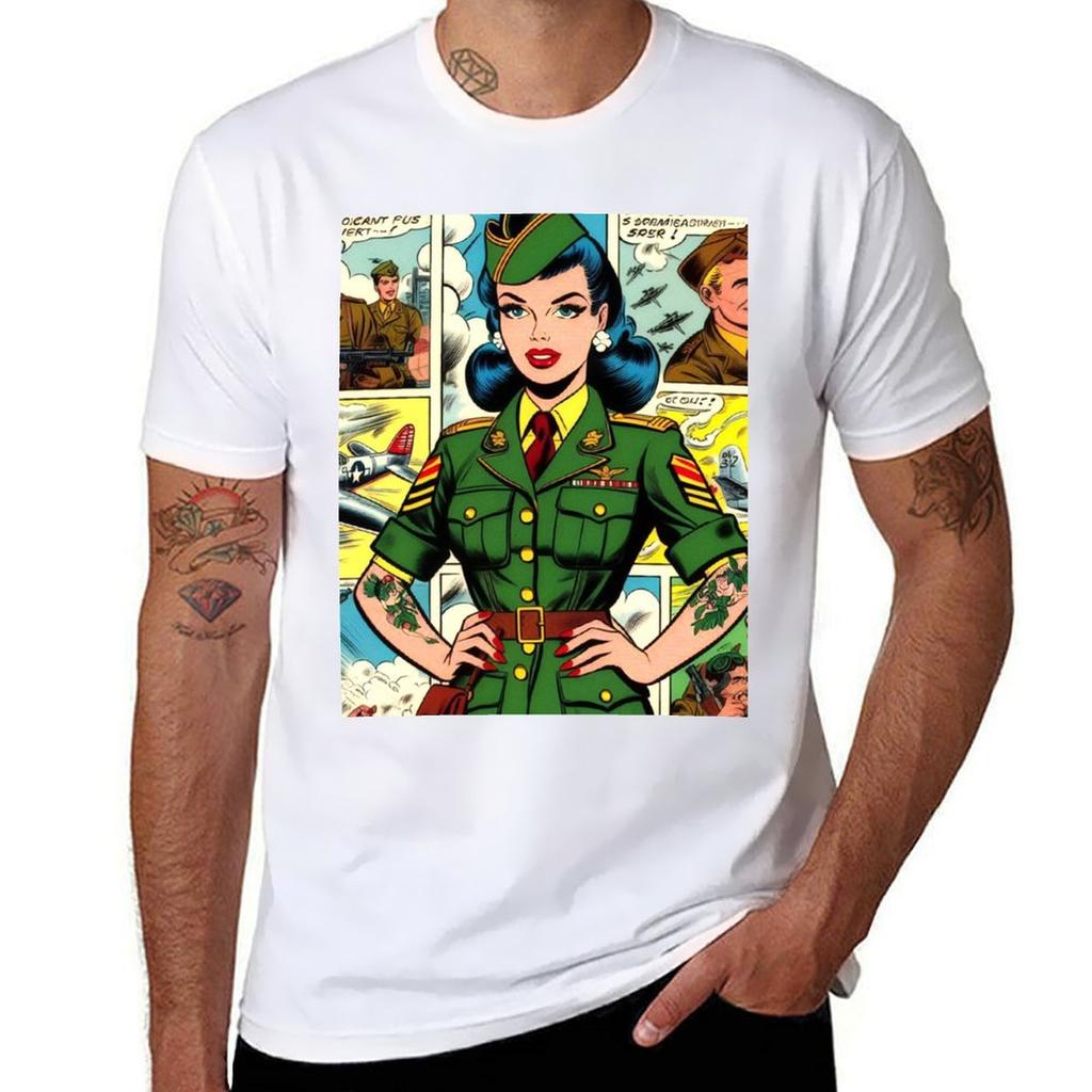 Retro Soldier Pinup TShirt Christmas Casual Tee Shirt TShirt