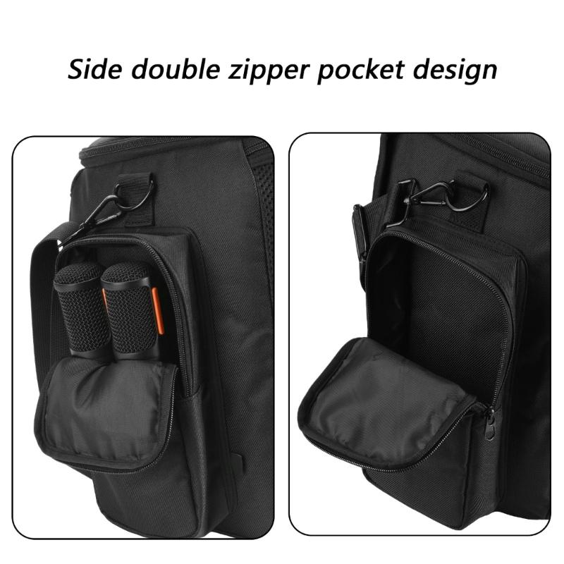 600D Nylon Speaker Carrying Case with Reinforced Pearls Cotton Padding Breathable K036 Mesh Front for PBE2