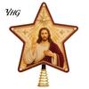 DIY Festive Craft Kit Christian Faux Pearl Art Christmas Tree Topper Kit, Faith Nativity Holiday Handcrafted Ornament Decoration, Handmade Beaded Star