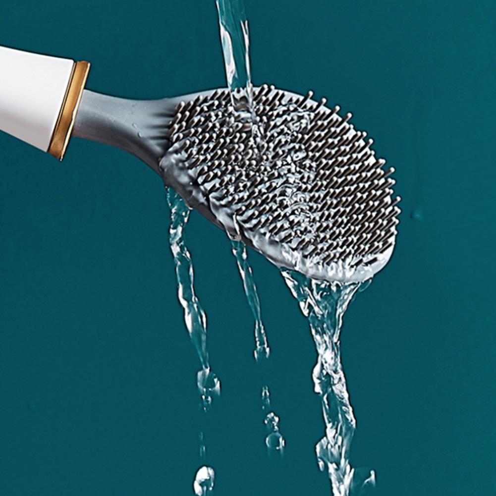 Spazzolone da WC Lungo per Casa con Supporto Scaffale Portaoggetti Senza Foratura per Pulizia WC