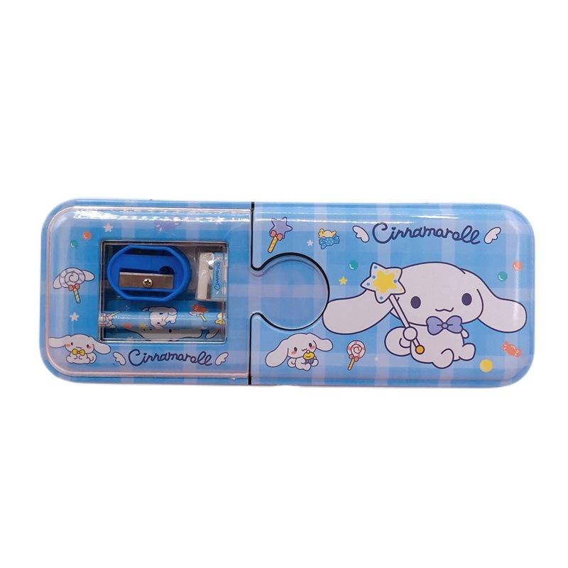 Creative Pencil Case Kit For Elementary Students Cartoon Iron Box With Complete Stationery Set