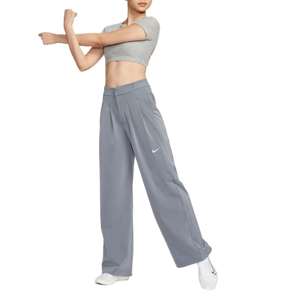 Nike Pantaloni Casual Casual da Donna Minimalisti Dri-Fit con Logo Asciugatura Rapida Morbidi Comodi Grigio Freddo IH0828-065