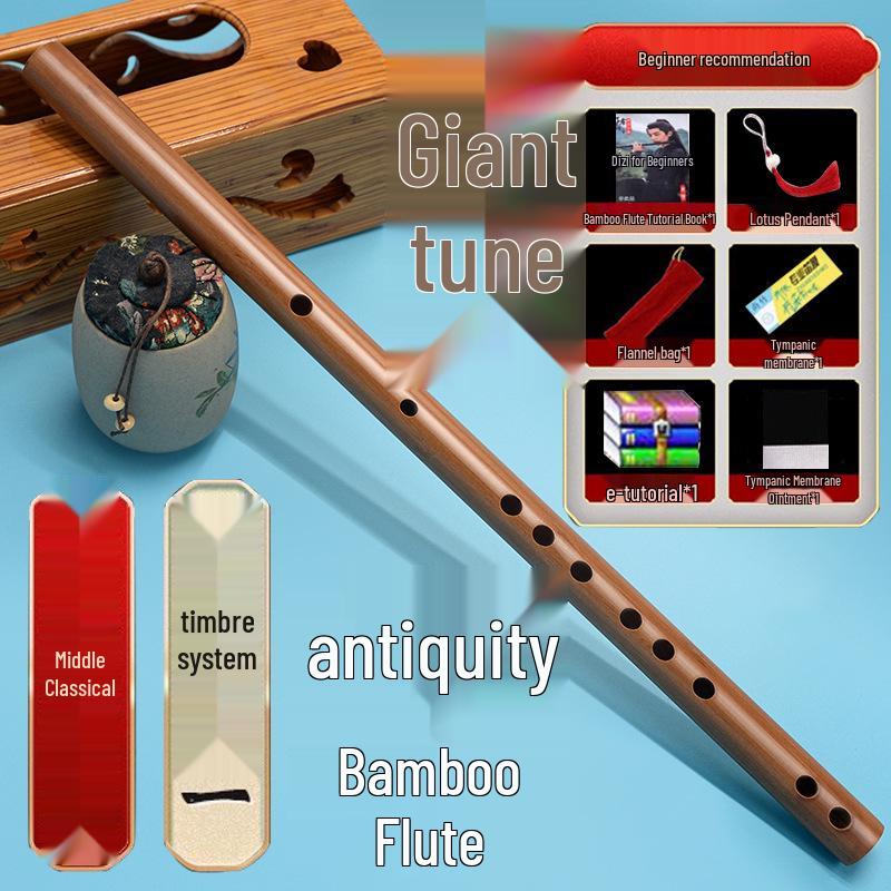 Flûte en bambou pour débutants style ancien, Flûte traversière en clé F/G pour adultes et étudiants