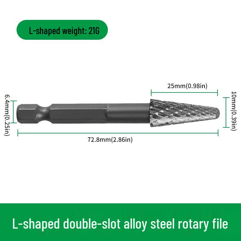 Woodworking Double-Flute Hex Shank Milling Cutter: Engraving, Enlarging Holes, Grooving, Sanding Alloy Steel Rotary File.