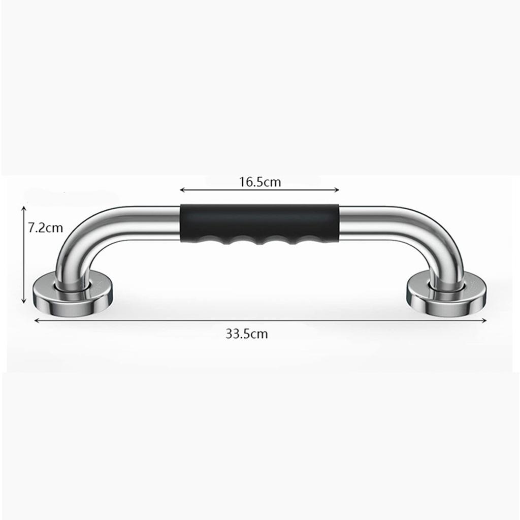 Bară de siguranță 33,5 cm Baie Anti-alunecare Mâner duș Oțel inoxidabil Acoperire silicon Bară de sprijin