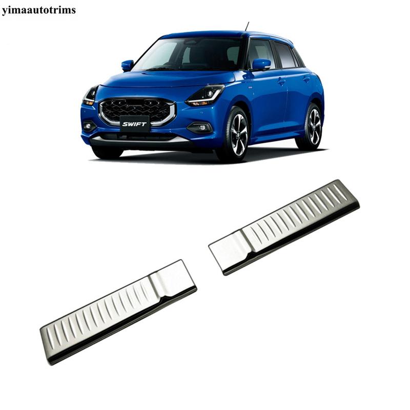 Car Rear Bumper Door Sill Plate Guard Panel Protection Cover Trim Stainless Steel Accessories For Suzuki Swift ZC / ZD 2024 2025