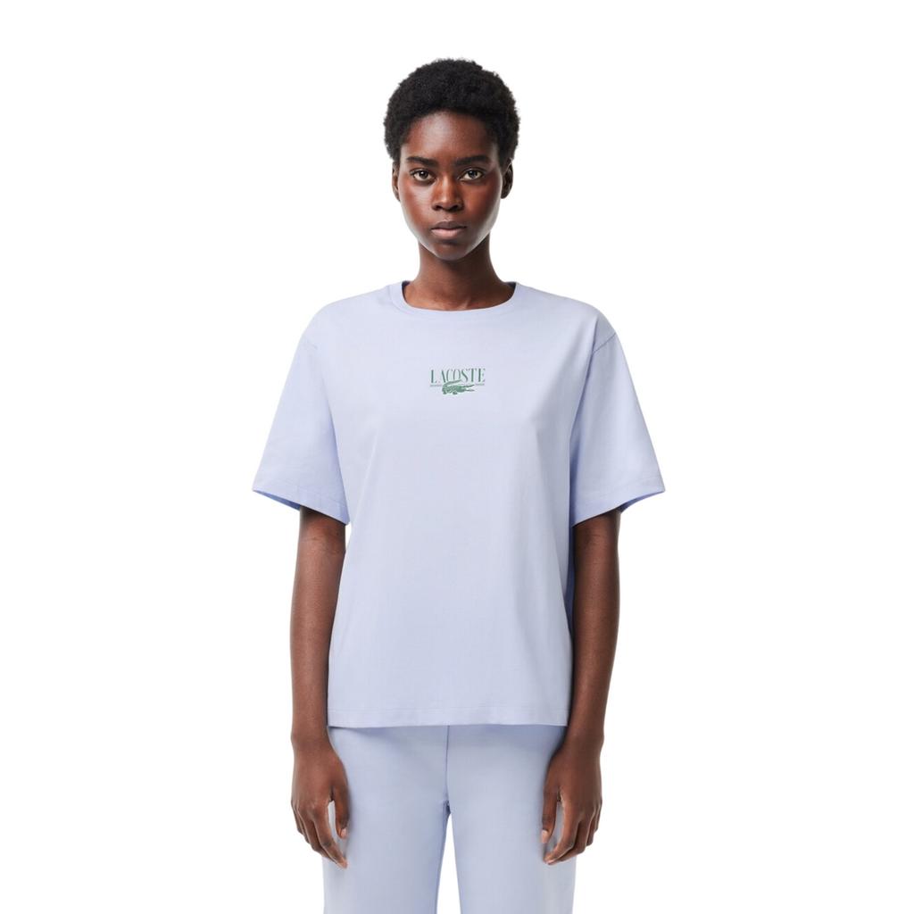 Lacoste Womens/Ladies Printed Cotton Relaxed Fit T-Shirt