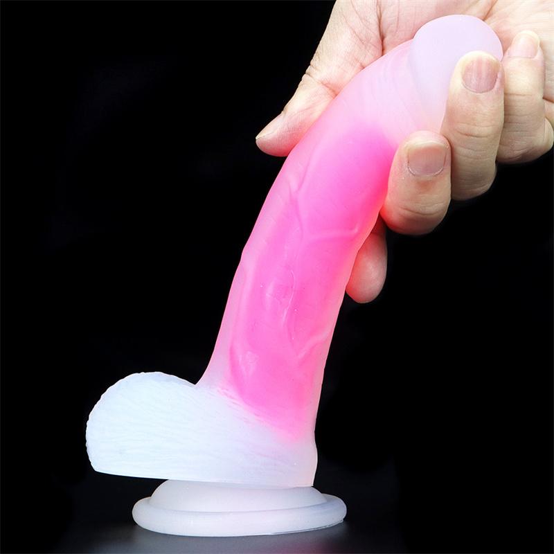 Ženské dildo Silikonové produkty Simulace Dospělý Malý Průhledný Svítící Měkké Sexuální Hračky