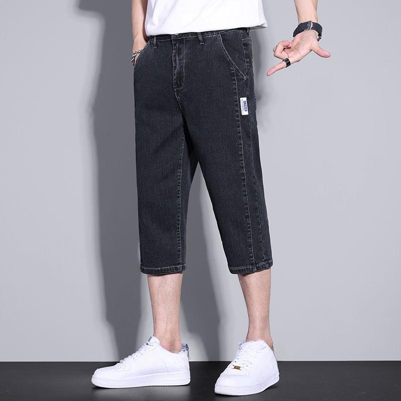 Sette pantaloncini di jeans da uomo, pantaloni dritti casual larghi, estivi, moda, ufficio da viaggio