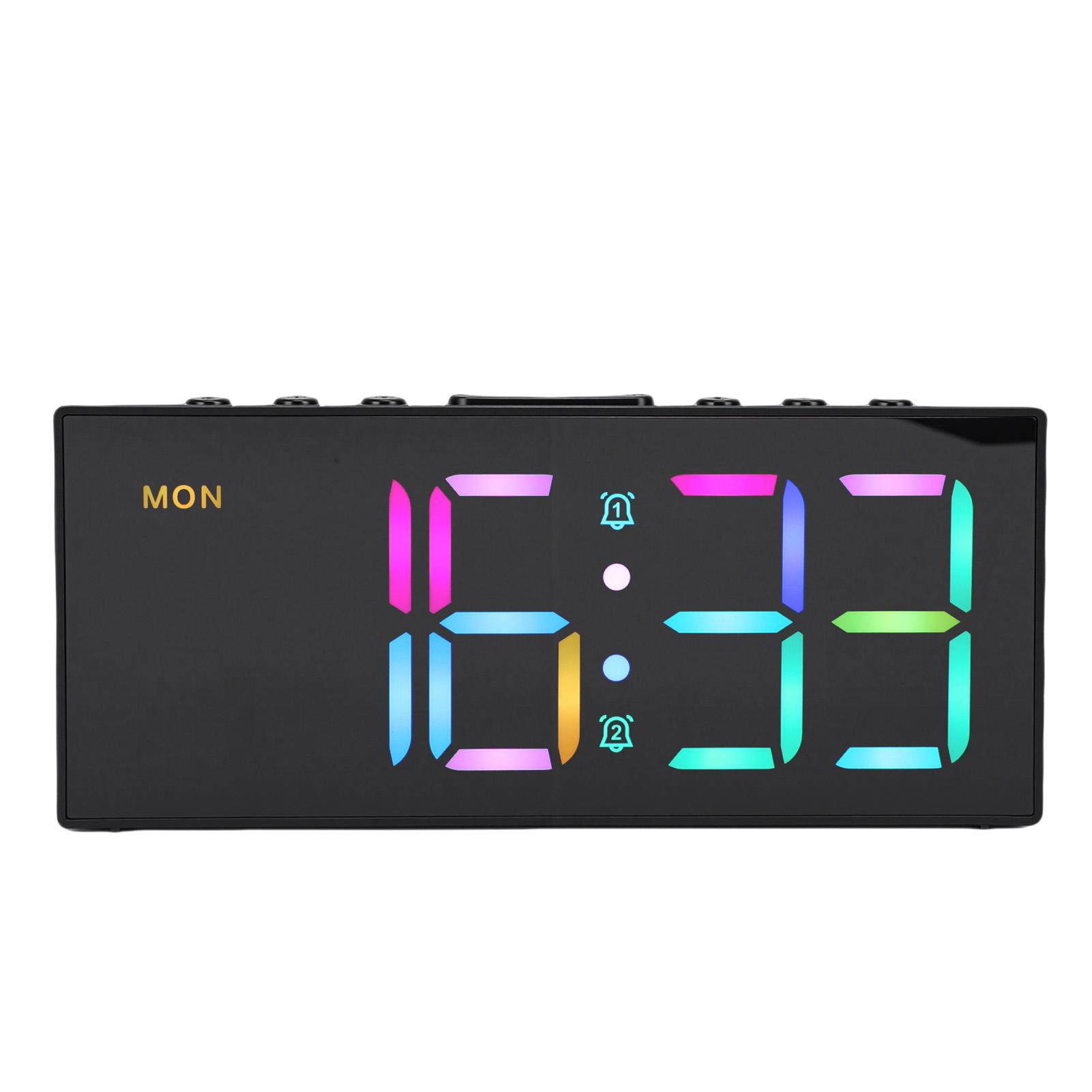 

Digital Alarm Clock Dual Alarms Desk Small Clock Snooze Model Extra Loud 90dB 12 24H Display with Large LED Display for чёрный
