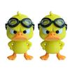 3D-Printed Angry Duck Decors, 2 Plastic Goggles-Wearing Figurines with Frowning Expression for Home or Office Desks, Shelves, and Display Cabinets