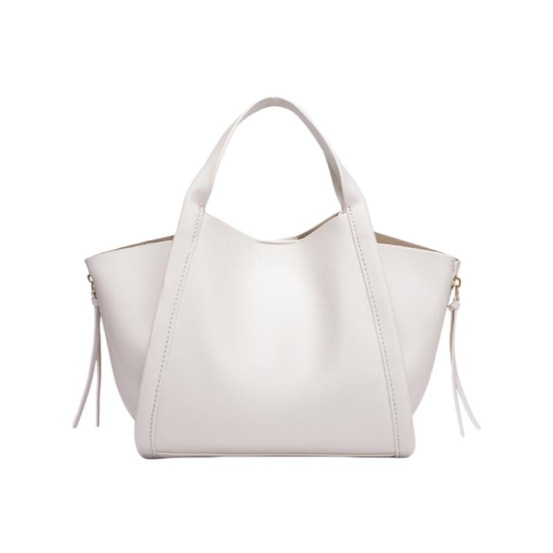 Urban Minimalist Style Texture Leather Tote Bag Trendy Side Zipper Shoulder Bag Versatile City Leisure Handbag Composite Bag