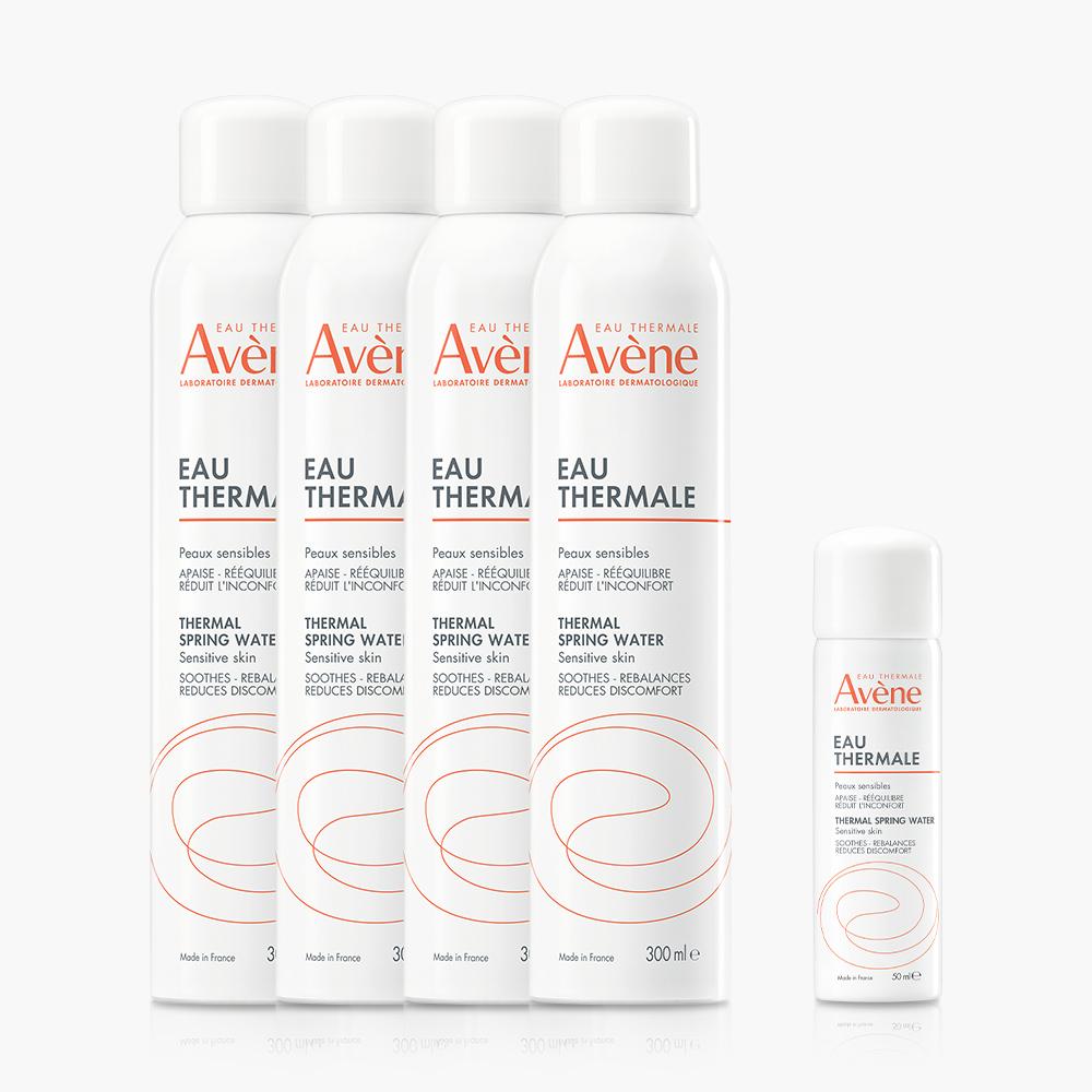 [Avene] Термальная вода 1250 мл Набор Jumbo (300 мл X 4 + 50 мл X 1)