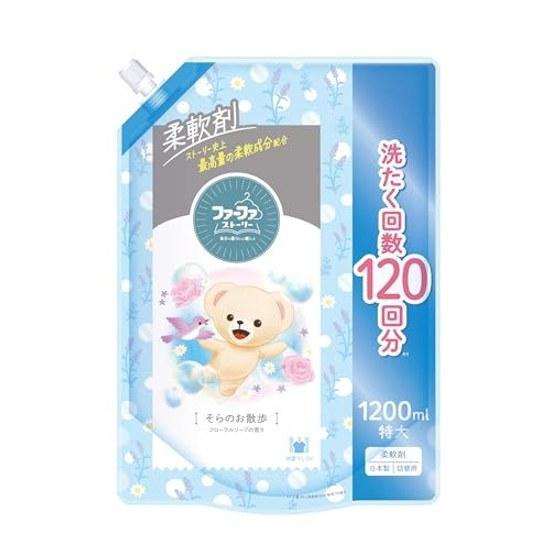 Fafa Story Fabric Softener Sora No O-sanpo Refill 1200ml Floral Soap Scent