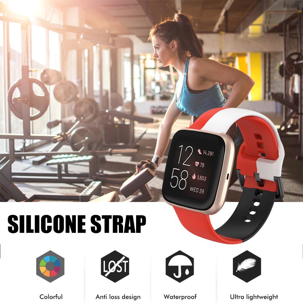 Watch Band Silicone Air Holes Watch Strap Lightweight Durable Sports Replacement Wristband Compatible for Fitbit Versa2