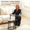 Nest Of Tables With Steel Frame And Tempered Glass Tabletop Modern Coffee Table Set Of 2 Black