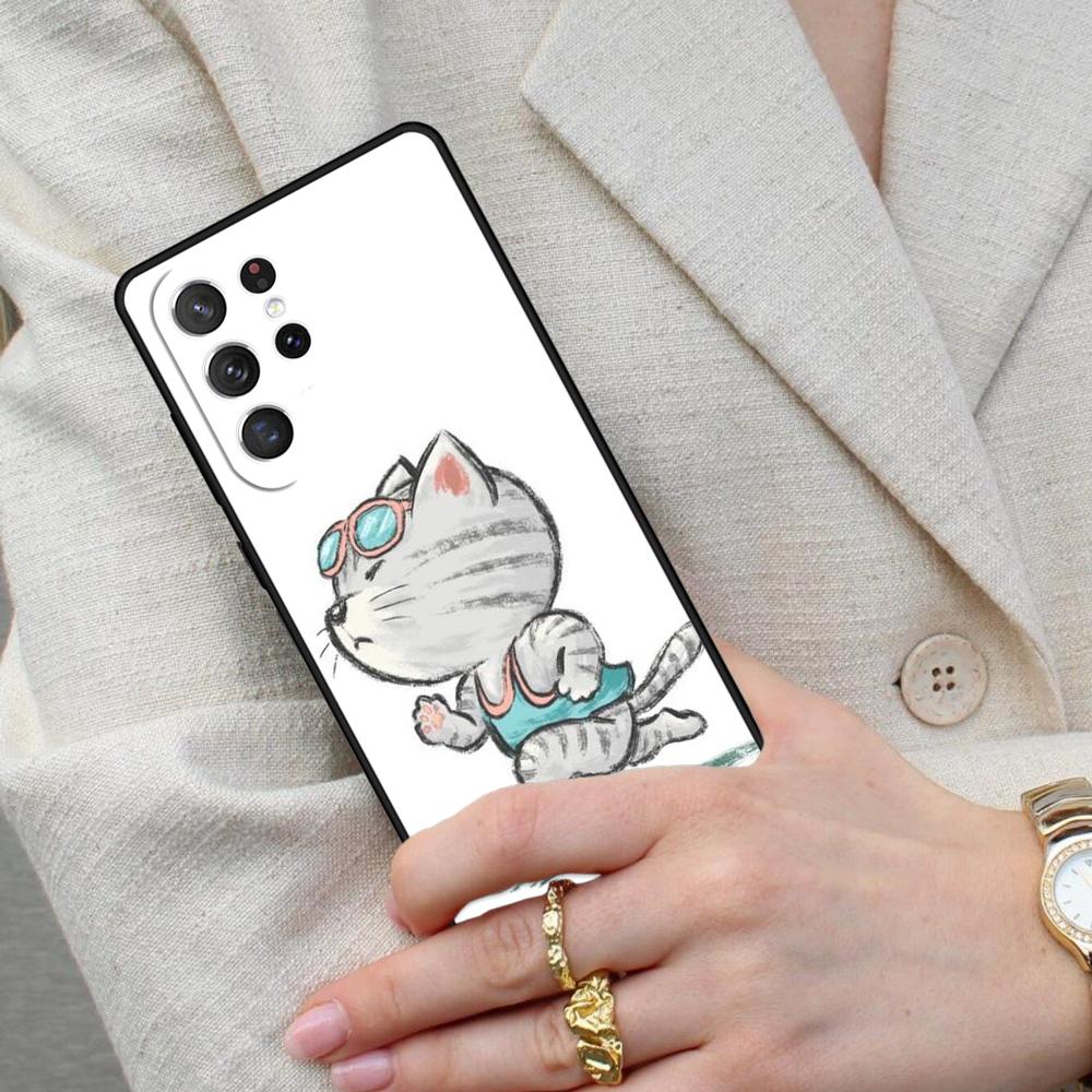 Cute American Shorthair Kitten Cell Phone Case for Samsung Galaxy S26 Ultra S25 S24 S23 S22 S21 S20 Note10 Cover