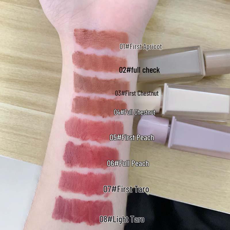 JOCO Yourmans Velvet Powder Mist Lip Glaze - Natural Whitening, Long-Lasting Native Nude Matte Lip Mud In First Apricot Full Peach.