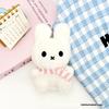 Miffy Black & White Striped Scarf Plush Keychain Doll