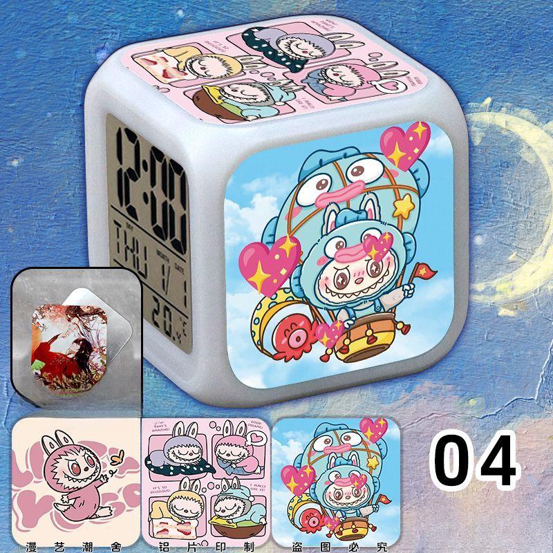 Cute  Electronic Alarm Clock with Seven-color Luminous Night Light Alarm Clock