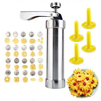Cookie Press Gun Kit  Aluminum Cookie Churros Maker Christmas Spritz Cookie Press Gun 10/20 Cookie Discs and 4 Icing Nozzles