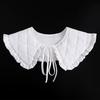 Women Thick False Collar Shawl Padded Quilted Plaid Texture Ruffles Necklace Scarf Winter Capelet Neck Cover Warmer
