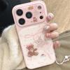 Pink Floral Dog & Bear iPhone 14/15/16 Pro Max Case