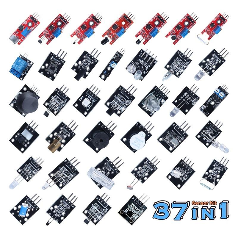 16/22/37-in-1 Sensor Modules Kit for R3 Mega2560 - Starter Learning Suite with IR Ultrasonic DHT11 Soil Moisture Sensor, L