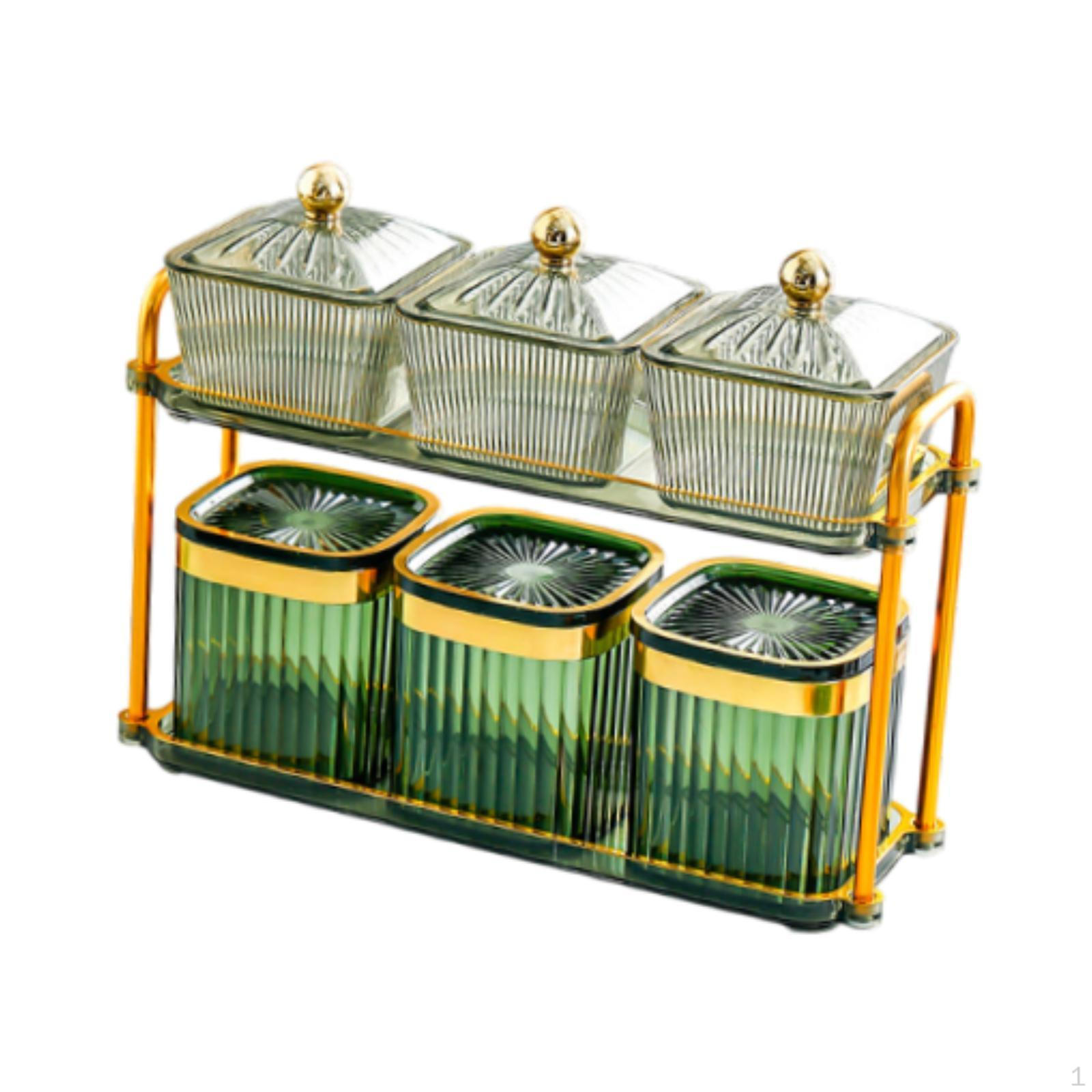 

Декоративный поднос для орехов, герметичные банки для хранения, элегантная разделенная закуска, блюдо для сухофруктов Square Green