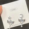 Symphony Love Angel Wings Earrings Star Moon Asymmetry Water Temperament Niche Design High-End Earrings