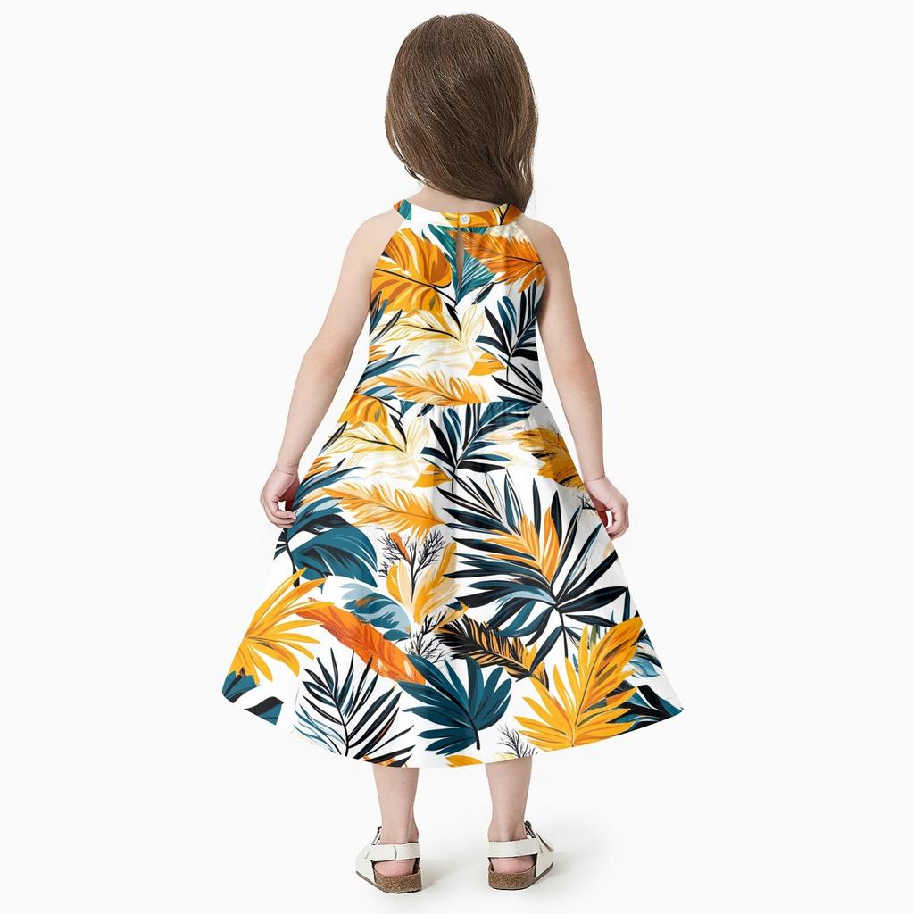Family Matching Summer Outfits, Hawaiian Vacation Women Beach Dress, Girls Sundress, Men And Boys Button Down Shirt