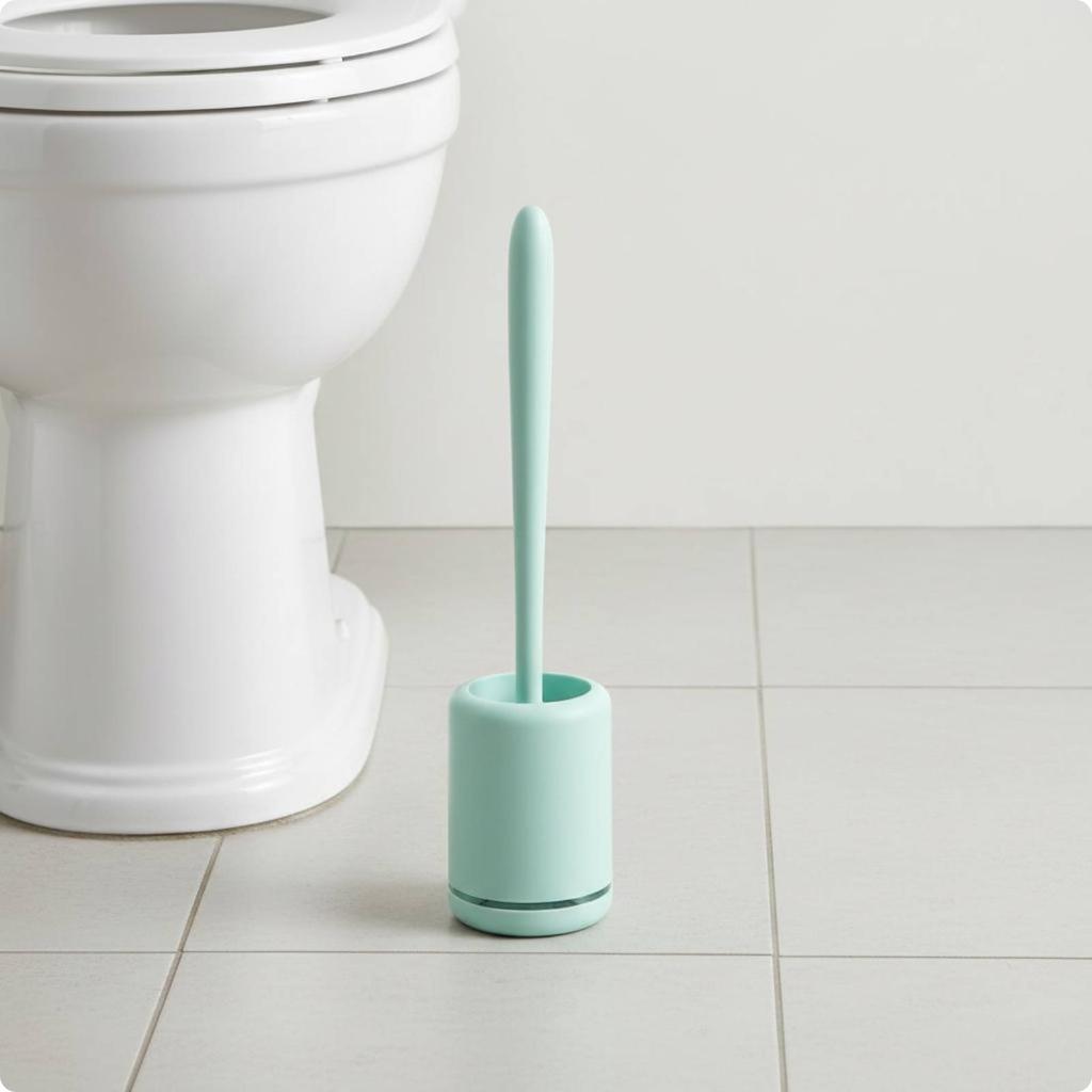 Silicone Toilet Brush Nordic Design Soft Bristle Toilet Brush Bathroom Cleaning Water-Resistant Effortless To Clean