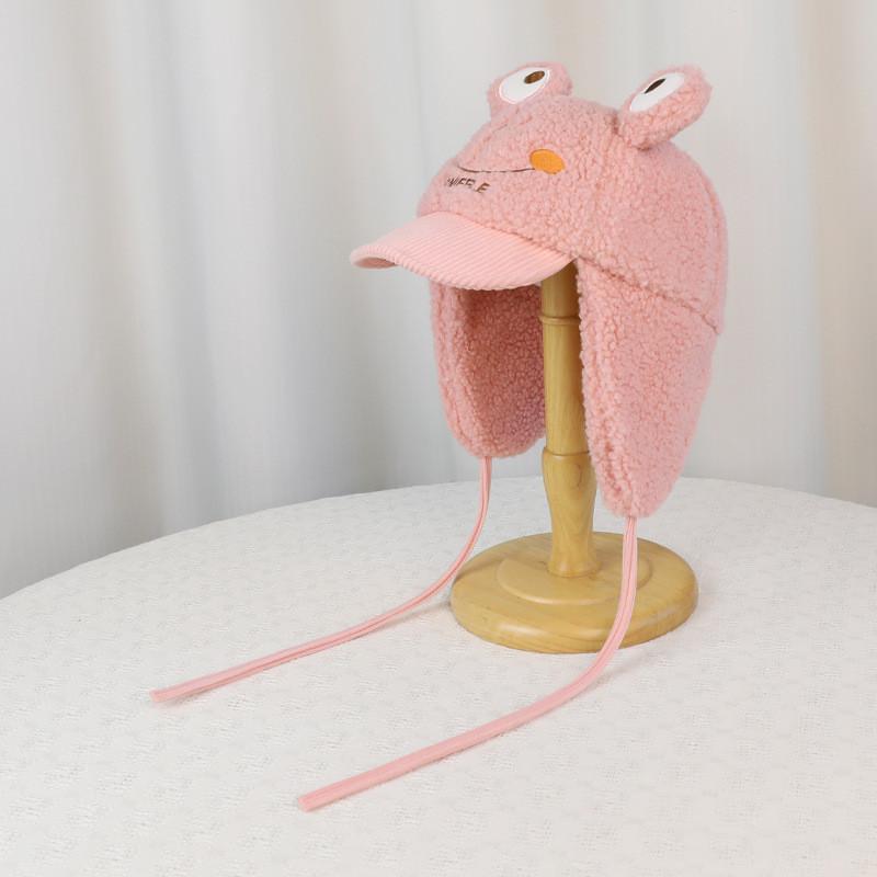 Adorable Frog Kids Hat With Short Brim And Wool Material For Fall And Winter