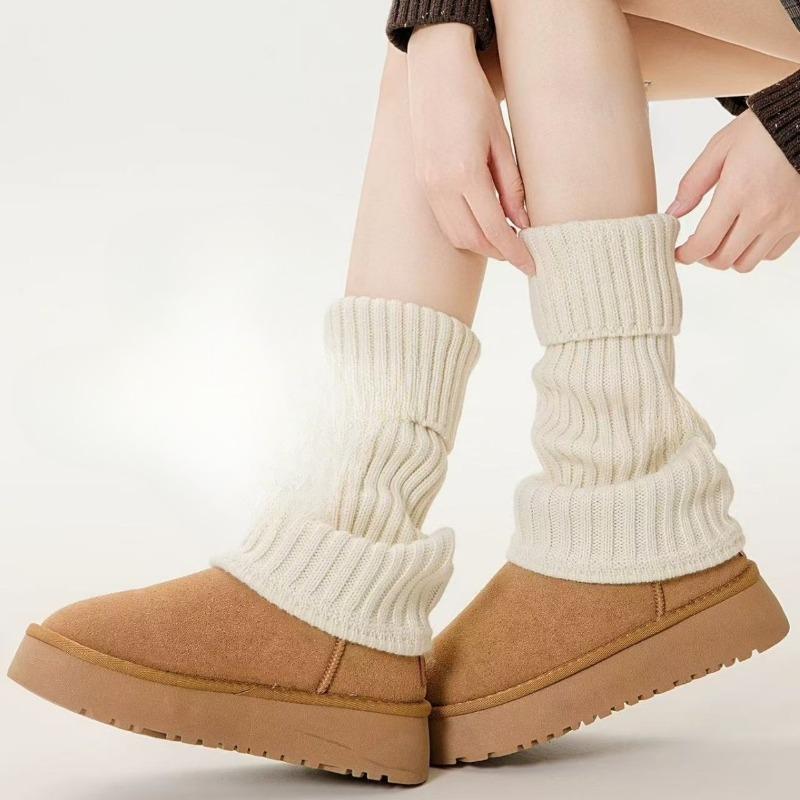 

1 пара однотонных гетр для женщин - Термоноски до колена для UGG, Рождественские чулки, Зимняя и повседневная одежда M