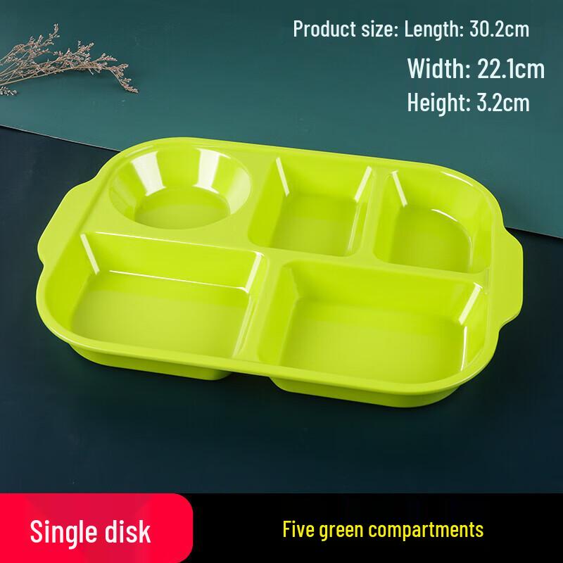 Rectangular Melamine 5-Compartment Dinner Plate