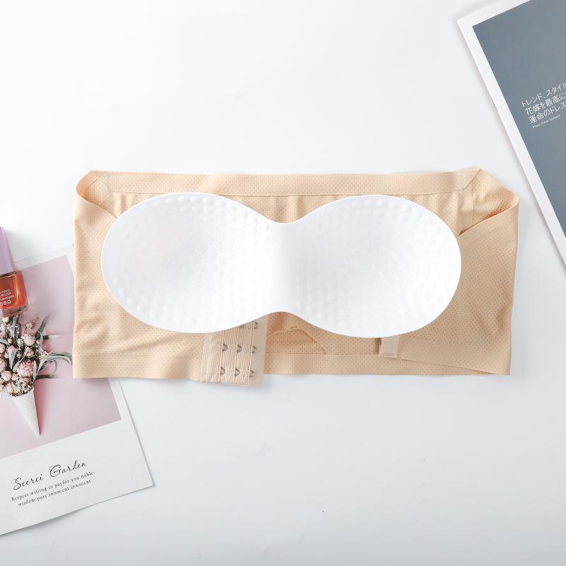 Summer Ice Silk Breathable Vest Seamless One-line Tube Top Buttoned Underwear Bottoming Chest Wrap Bra