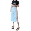 2026 Pleated A-Line High Waist Split Skirt: Slimming Mid-Length Spring/Summer Women's Fashion