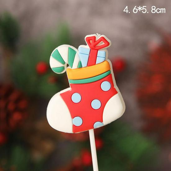 Christmas Decor Set: Card Inserts, Cake Toppers, Cup Garland, Wreath Ornaments, Strawberry Tower, Cartoon Star & Tree Decorations.