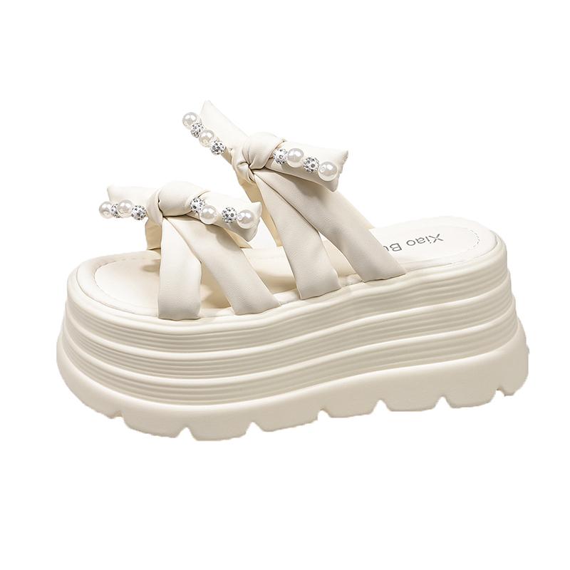 

Fashion NEW 8CM Heels Wedge Slides Sandals Women Casual Outdoor Slippers Female Summer Non Slip Beach Slipper Walking Chunky Shoes Woman 34