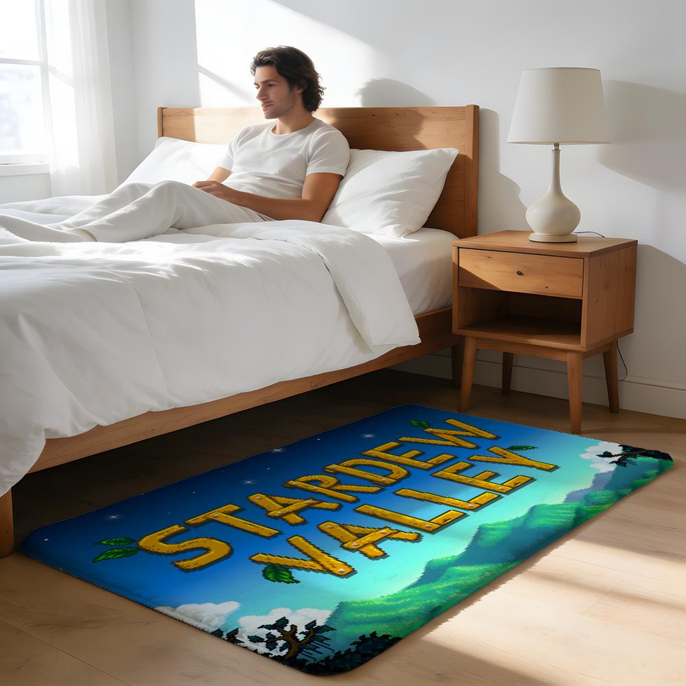 Floor Mat Soft Flannel Rug Non Slip Absorbent Mat for Bathroom Bedroom Home Decor Hot Anime S Stardew V Valley