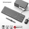 You Shi Portable Black Silent Wired Keyboard and Mouse Combo