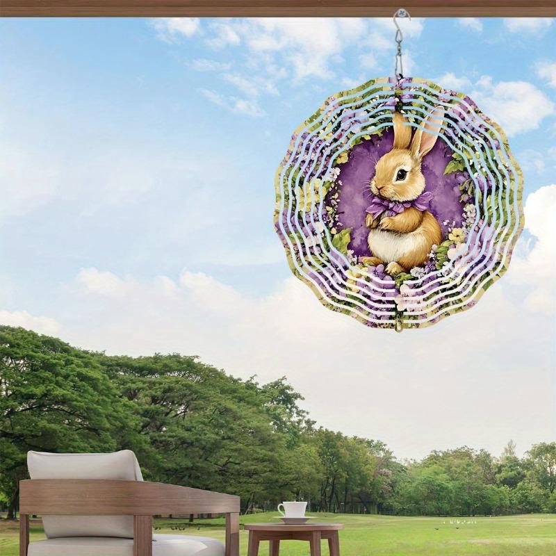 10 Zoll Hängender Windspinner mit 360-Grad-Haken für Balkon-Gartendekor Frühling Sommer Außendekoration