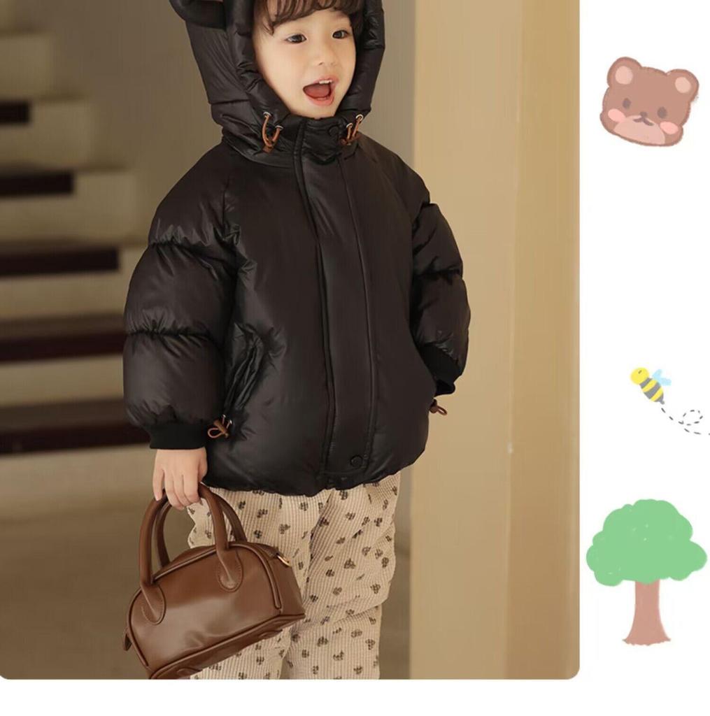 Infant Cotton-Padded Jacket with Fur Collar for 1-2 Year Olds