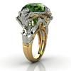 14K Yellow Gold Natural Emerald Gemstone Ring for Women Fine Anillos De Anel Bijoux Femme Jewellery Bizuteria 14K Gold Jade Ring