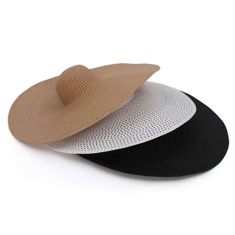 Large Wide Brim Straw Hat Straw Sun Hat High Quality Bucket Hat  for Adults Kids Traveling