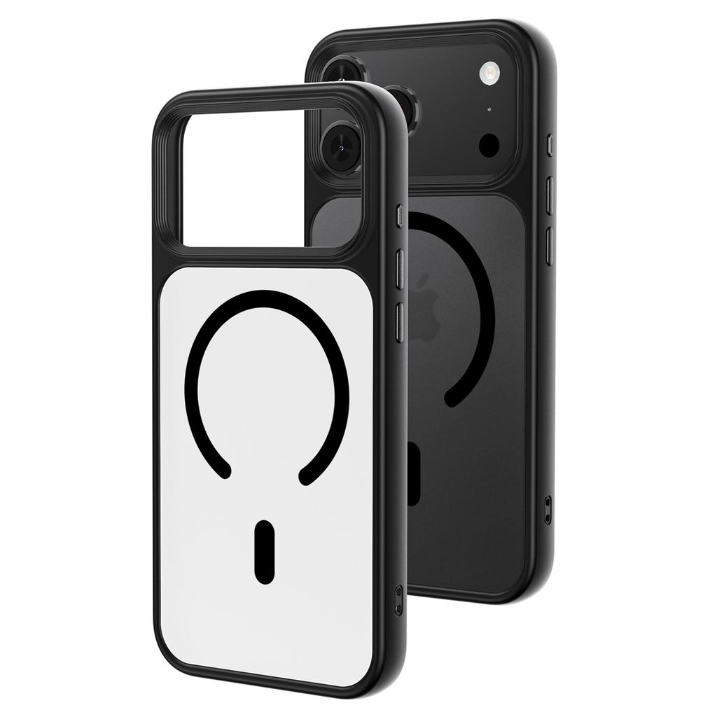 For iPhone 17 Pro Magnetic Case Skin-Feel Rubberized PC + TPU Phone Cover Compatible with MagSafe