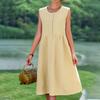 Women's Fashionable And Trendy Round Neck Loose Sleeveless Dress In Plus Size