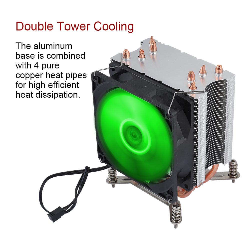 4 Heat Pipe CPU Fan Cooler Heat Sink With Screw (Red Light Small Screw+Backboard)